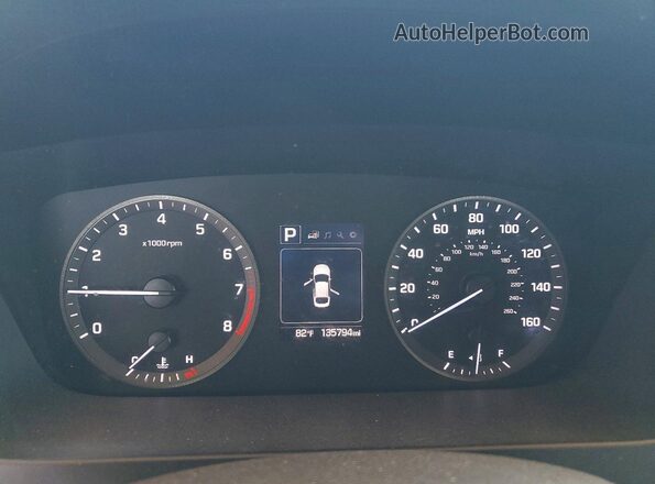 5NPE24AF0HH461711 2017 HYUNDAI SONATA Blue Вид щитка приладів