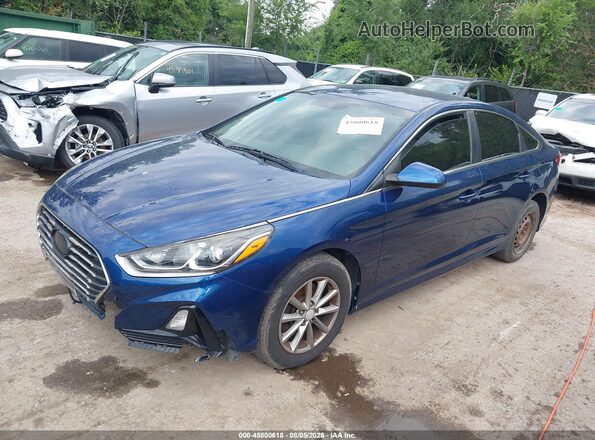 5NPE24AF0JH680481 2018 HYUNDAI SONATA Blue Передня ліва чверть