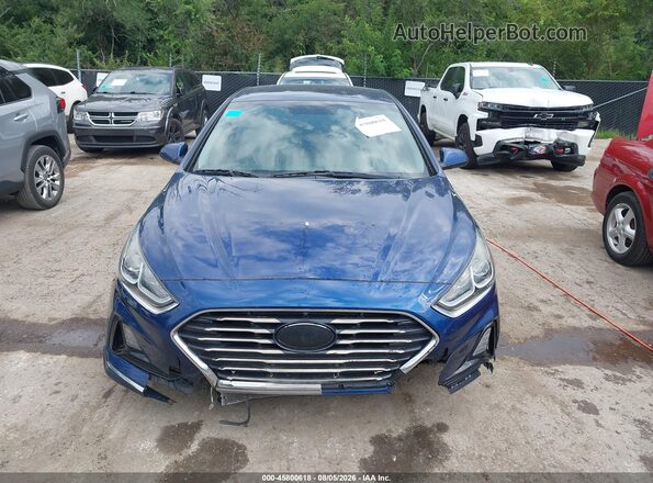 5NPE24AF0JH680481 2018 HYUNDAI SONATA Blue Вид задньої частини салону