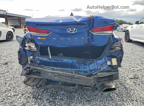5NPE24AF0KH796958 2019 HYUNDAI SONATA Blue Вид ззаду