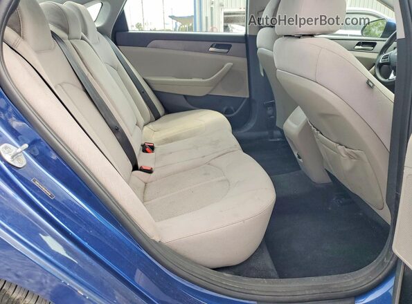 5NPE24AF0KH796958 2019 HYUNDAI SONATA Blue Вид задніх сидінь
