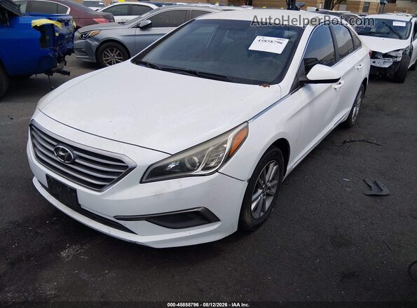 5NPE24AF1GH372910 2016 HYUNDAI SONATA White Առջևի ձախ երեք քառորդ տեսարան