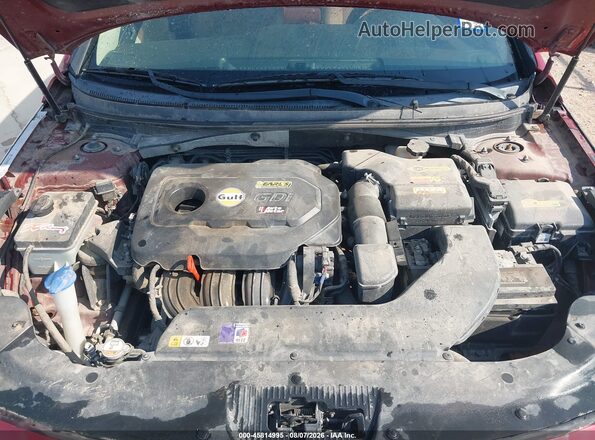 5NPE24AF1GH398388 2016 HYUNDAI SONATA Red Widok z tyłu