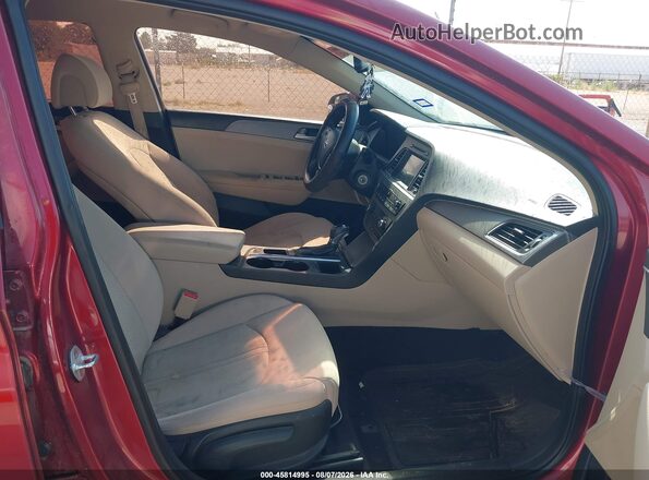 5NPE24AF1GH398388 2016 HYUNDAI SONATA Red Widok wnętrza z przodu