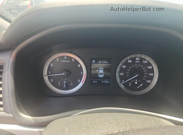 5NPE24AF1KH755478 2019 HYUNDAI SONATA Blue Widok zestawu wskaźników