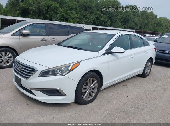 5NPE24AF2GH347675 2016 HYUNDAI SONATA White წინა მარცხენა ხედი სამი მეოთხედიდან
