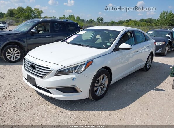 5NPE24AF2GH353301 2016 HYUNDAI SONATA White Առջևի ձախ երեք քառորդ տեսարան