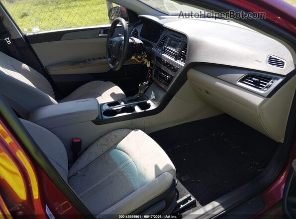 5NPE24AF2GH418017 2016 HYUNDAI SONATA Red Widok wnętrza z przodu