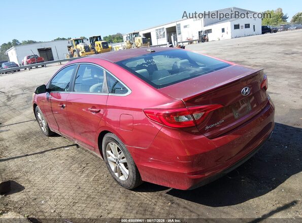 5NPE24AF2GH418017 2016 HYUNDAI SONATA Red Widok wnętrza z tyłu