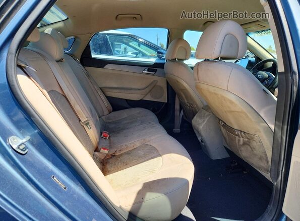 5NPE24AF3GH324213 2016 HYUNDAI SONATA Blue Вид задніх сидінь