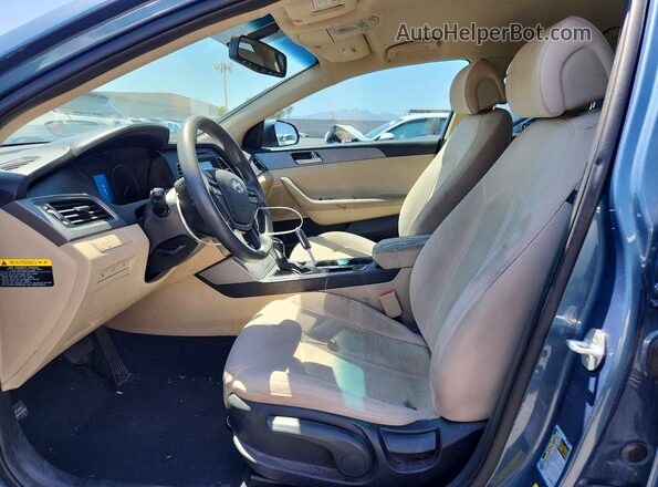 5NPE24AF3GH324213 2016 HYUNDAI SONATA Blue Вид салону спереду
