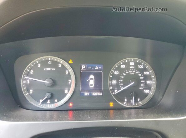 5NPE24AF3HH473691 2017 HYUNDAI SONATA Brown Instrument cluster view