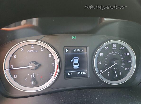 5NPE24AF3JH660693 2018 HYUNDAI SONATA Blue ხელსაწყოთა პანელის ხედი