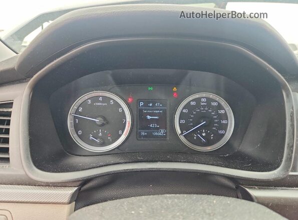 5NPE24AF3JH723968 2018 HYUNDAI SONATA Gray Вид щитка приладів