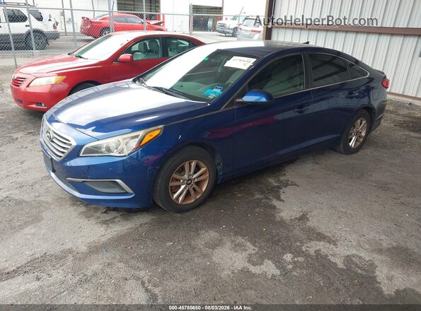5NPE24AF4GH391774 2016 HYUNDAI SONATA Blue Front left