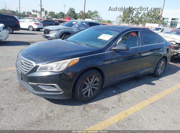 5NPE24AF4GH395467 2016 HYUNDAI SONATA Black წინა მარცხენა ხედი სამი მეოთხედიდან