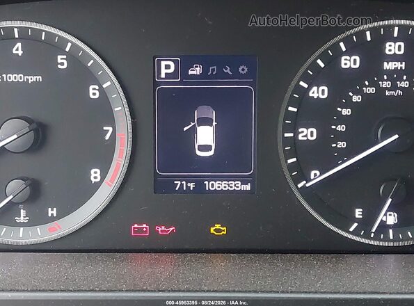 5NPE24AF4GH433683 2016 HYUNDAI SONATA Black Widok zestawu wskaźników