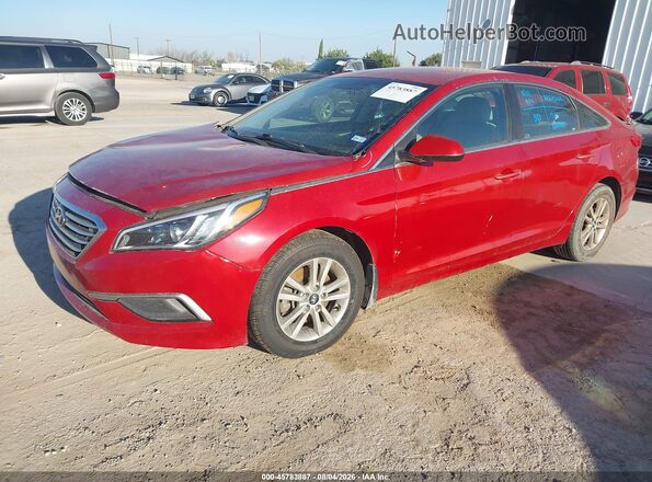 5NPE24AF4HH489267 2017 HYUNDAI SONATA Red Առջևի ձախ երեք քառորդ տեսարան