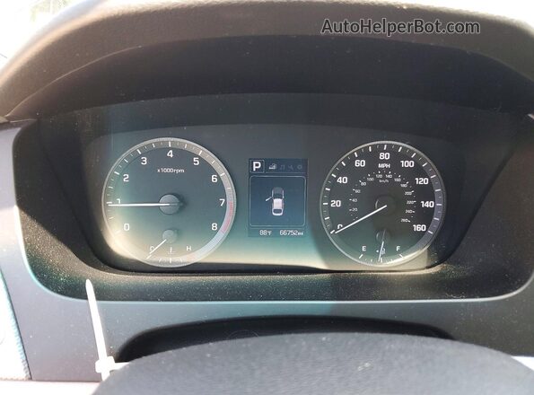 5NPE24AF4HH543666 2017 HYUNDAI SONATA Blue Вид щитка приладів