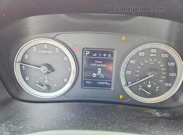 5NPE24AF4KH746306 2019 HYUNDAI SONATA White Вид щитка приладів