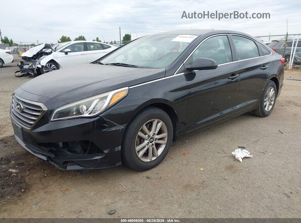 5NPE24AF5GH272700 2016 HYUNDAI SONATA Black Առջևի ձախ երեք քառորդ տեսարան