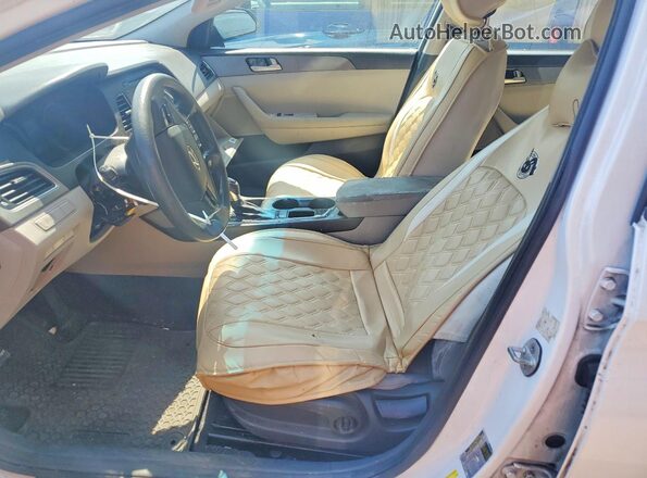 5NPE24AF5GH356791 2016 HYUNDAI SONATA White წინა სალონის ხედი