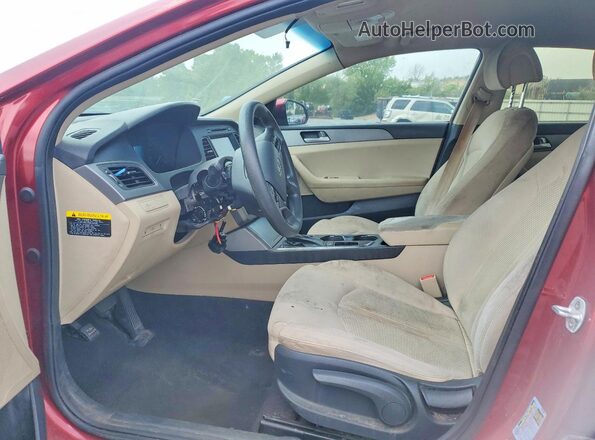 5NPE24AF5GH377690 2016 HYUNDAI SONATA Red Вид салону спереду