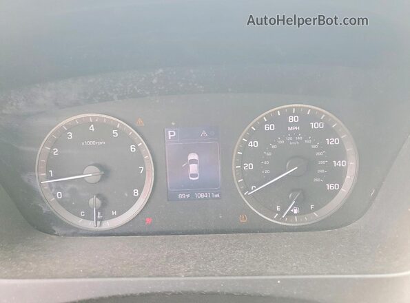 5NPE24AF5GH377690 2016 HYUNDAI SONATA Red Вид щитка приладів