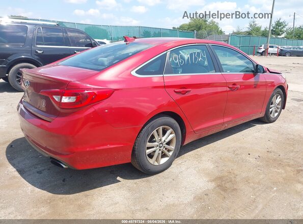 5NPE24AF5HH475135 2017 HYUNDAI SONATA Red უკანა მარჯვენა
