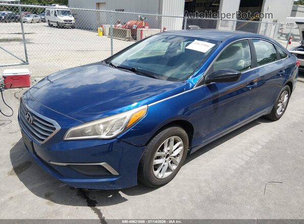 5NPE24AF5HH491321 2017 HYUNDAI SONATA Blue Przód lewy