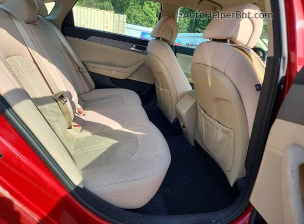 5NPE24AF5HH593749 2017 HYUNDAI SONATA Red Rear seats view