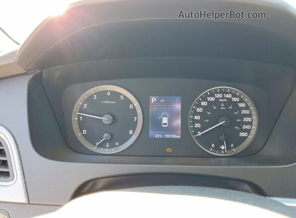 5NPE24AF6GH285262 2016 HYUNDAI SONATA White Widok zestawu wskaźników