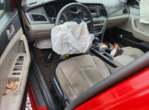 5NPE24AF6HH492381 2017 HYUNDAI SONATA Red Առջևի վահանակի տեսք