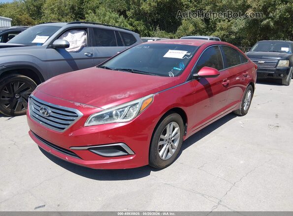 5NPE24AF6HH533480 2017 HYUNDAI SONATA Red Առջևի ձախ երեք քառորդ տեսարան
