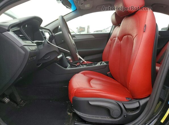 5NPE24AF6KH757226 2019 HYUNDAI SONATA Black Вид салону спереду