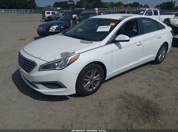 5NPE24AF7GH345551 2016 HYUNDAI SONATA White წინა მარცხენა ხედი სამი მეოთხედიდან
