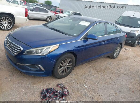 5NPE24AF7GH348501 2016 HYUNDAI SONATA Dark Blue წინა მარცხენა ხედი სამი მეოთხედიდან