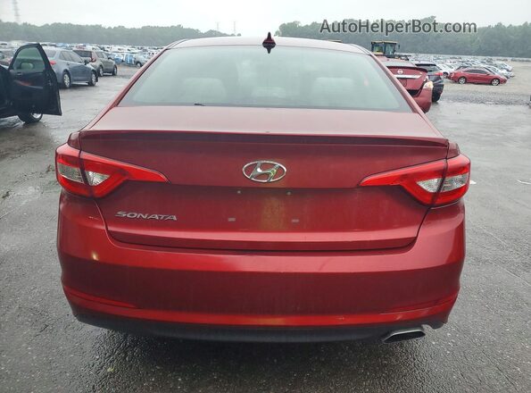 5NPE24AF7GH390201 2016 HYUNDAI SONATA Red Հետևի տեսք