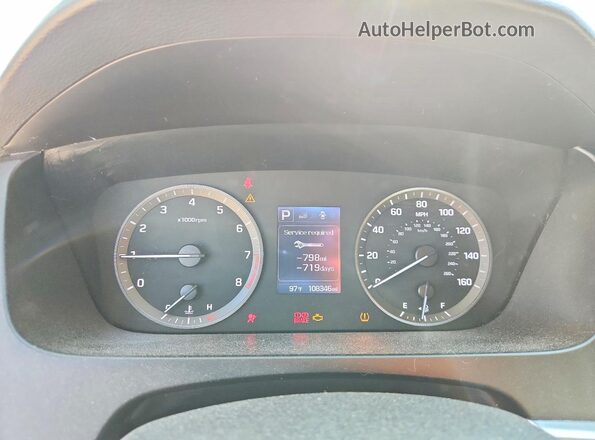 5NPE24AF8GH279107 2016 HYUNDAI SONATA White Widok zestawu wskaźników