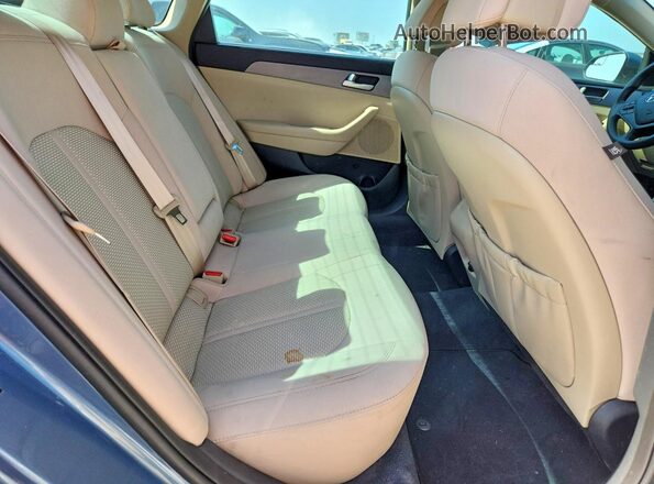 5NPE24AF8GH285098 2016 HYUNDAI SONATA Blue Вид задніх сидінь