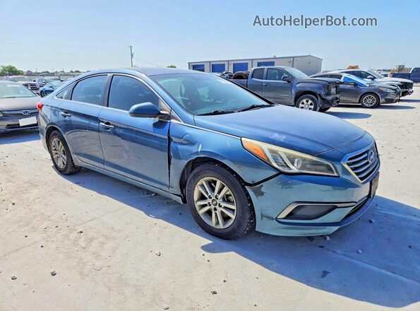 5NPE24AF8GH285098 2016 HYUNDAI SONATA Blue Передня права чверть