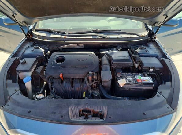 5NPE24AF8GH285098 2016 HYUNDAI SONATA Blue Вид задньої частини салону