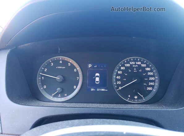 5NPE24AF8GH339600 2016 HYUNDAI SONATA Red Vista del cuadro de instrumentos