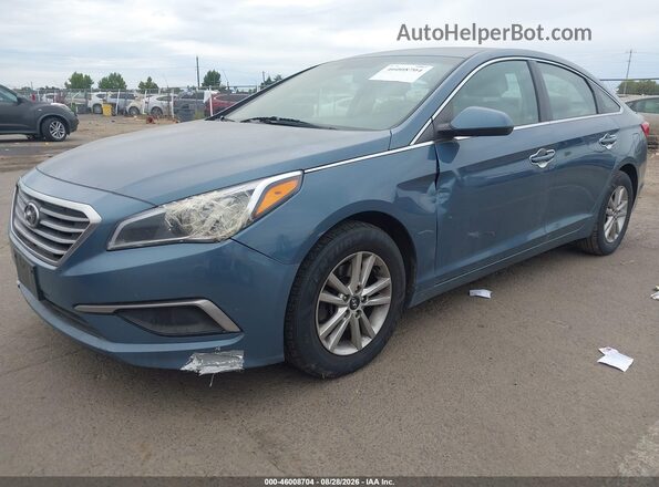 5NPE24AF8HH476912 2017 HYUNDAI SONATA Blue Առջևի ձախ երեք քառորդ տեսարան