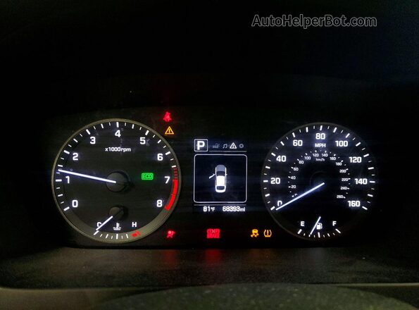 5NPE24AF8HH594832 2017 HYUNDAI SONATA Синий Вид щитка приборов