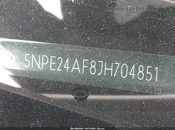 5NPE24AF8JH704851 2018 HYUNDAI SONATA Белый Вид подкапотного пространства