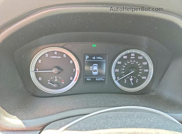 5NPE24AF8KH743683 2019 HYUNDAI SONATA White ხელსაწყოთა პანელის ხედი