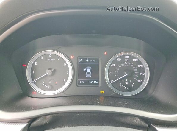 5NPE24AF8KH747992 2019 HYUNDAI SONATA White Սարքավորումների վահանակի տեսք