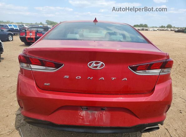 5NPE24AF8KH753498 2019 HYUNDAI SONATA Red Rear view