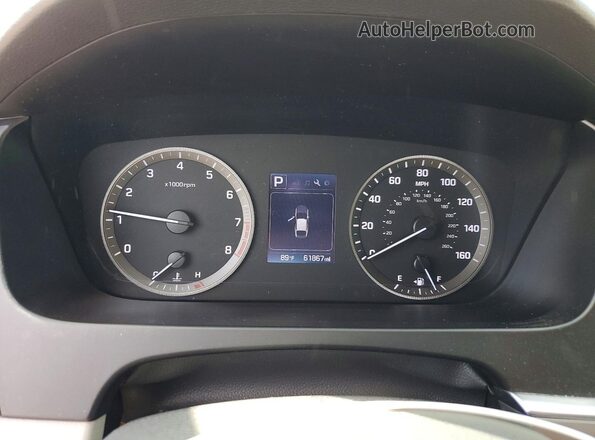 5NPE24AF9GH350752 2016 HYUNDAI SONATA Red Instrument cluster view